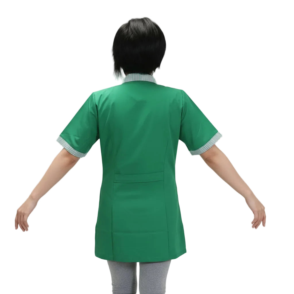 Casacca da Lavoro Donna Verde con Profilo - Mezza Manica | Cod. 7708