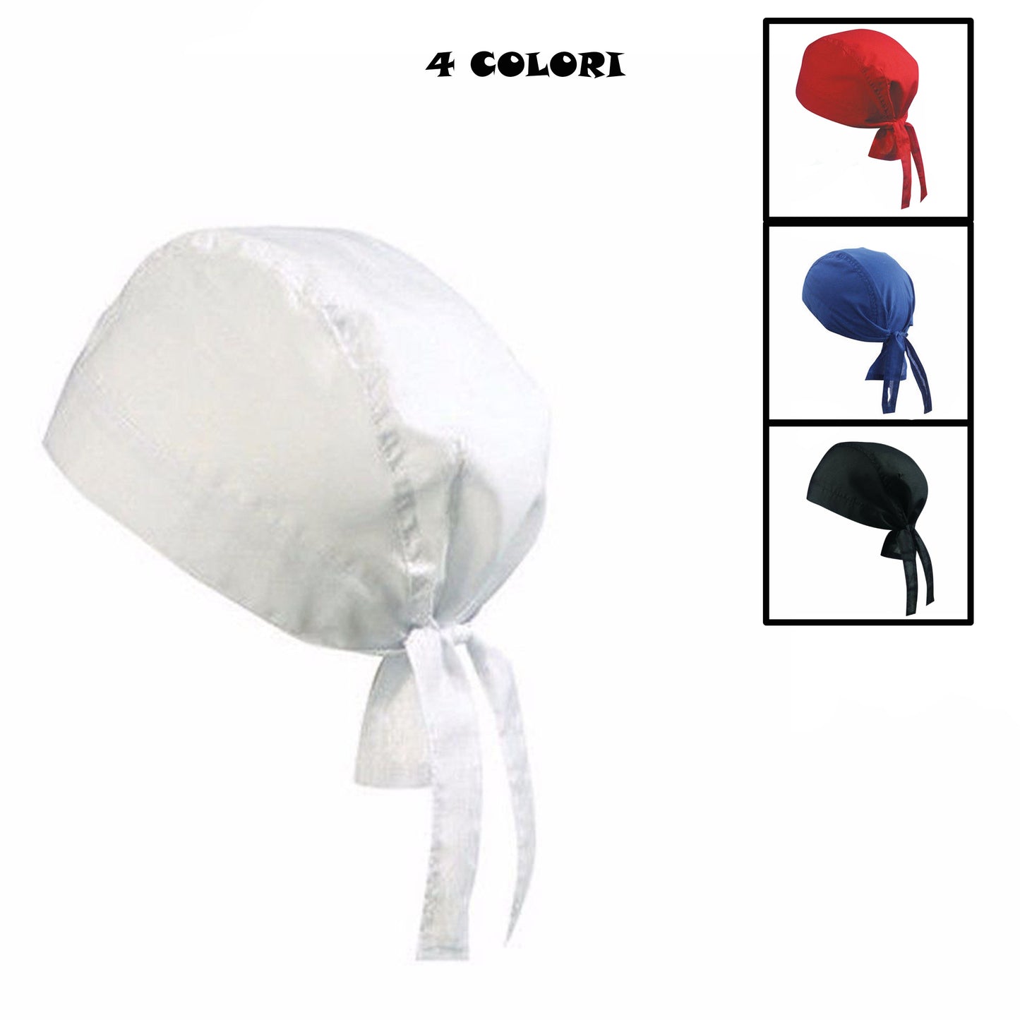 Bandana da Lavoro in Cotone Tinta Unita - Cuochi, Pizzaioli, Ristorazione - Cod 8132