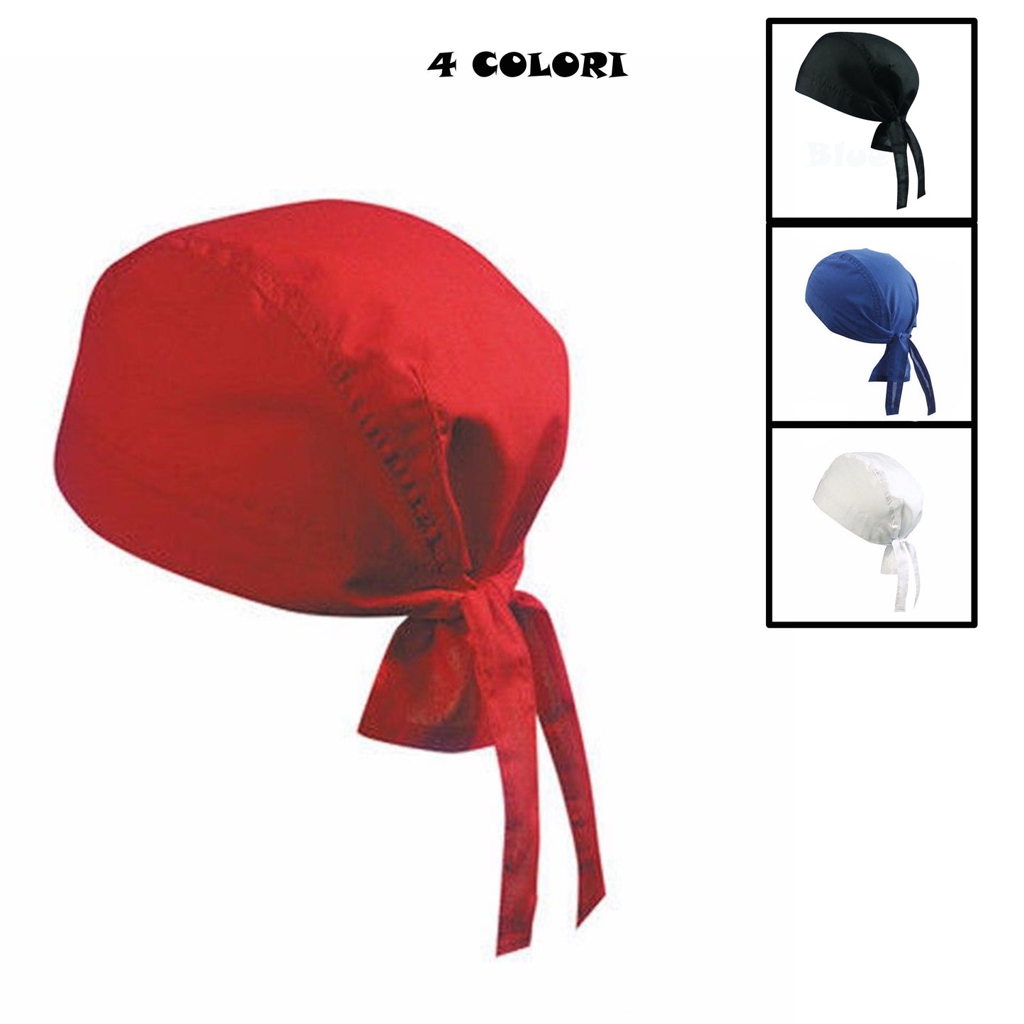 Bandana da Lavoro in Cotone Tinta Unita - Cuochi, Pizzaioli, Ristorazione - Cod 8132