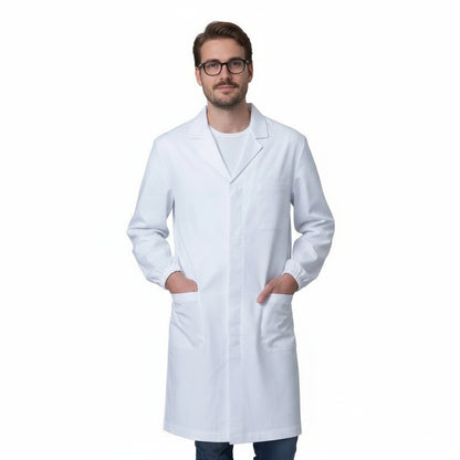 Camice da Laboratorio Uomo 100% Cotone Pesante – Bottoni Automatici, 3 Tasche | Cod. 26922