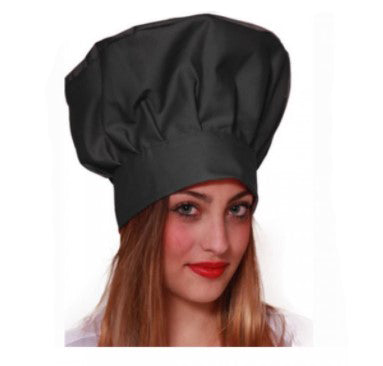 Cappello da Cuoco Unisex Nero – 100% Cotone, Regolabile | Cod. 8067