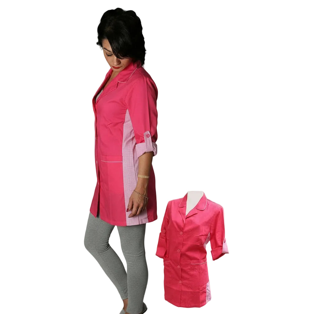 Camice da Lavoro Donna Fuchsia con Inserti Slim - Made in Italy