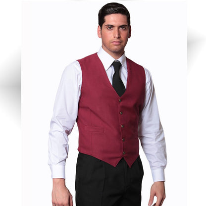 Gilet da Lavoro Uomo per Sala e Bar – Antistiro, Bottoni | Nero o Bordeaux | Cod. 8422