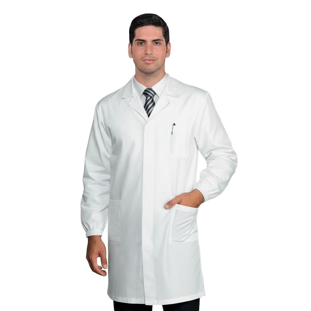 Camice da Laboratorio Uomo 100% Cotone Pesante – Bottoni Automatici, 3 Tasche | Cod. 26922