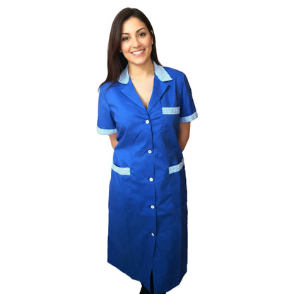 Camice da Lavoro Donna Lungo – Blu Royal | Misto Cotone | Cod. 3004