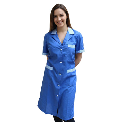 Camice da Lavoro Donna Lungo – Blu Royal | Misto Cotone | Cod. 3004